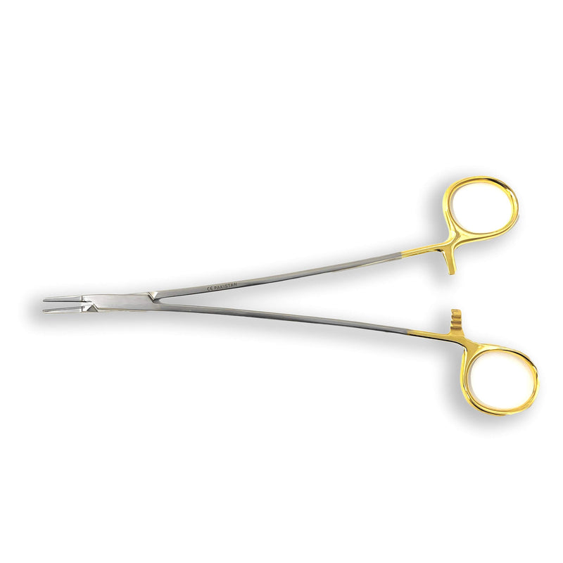 [Australia - AusPower] - Cynamed TC Ryder Micro Needle/Suture Holder Driver with Tungsten Carbide Inserts and Gold Rings - Premium Grade Instrument (8 in.) 