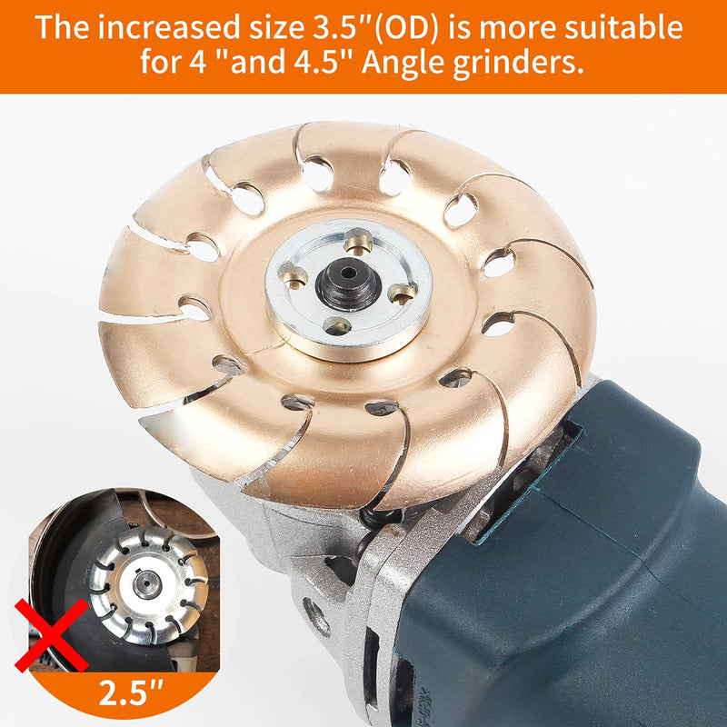 [Australia - AusPower] - Pomsare Upgraded 4PCS Wood Grinding Wheel for 4" or 4 1/2" Angle Grinder, Grinder Wheel Shaping Disc w/Chain Attachment, Wood Carving Disc Tool for Cutting Sanding Polishing 