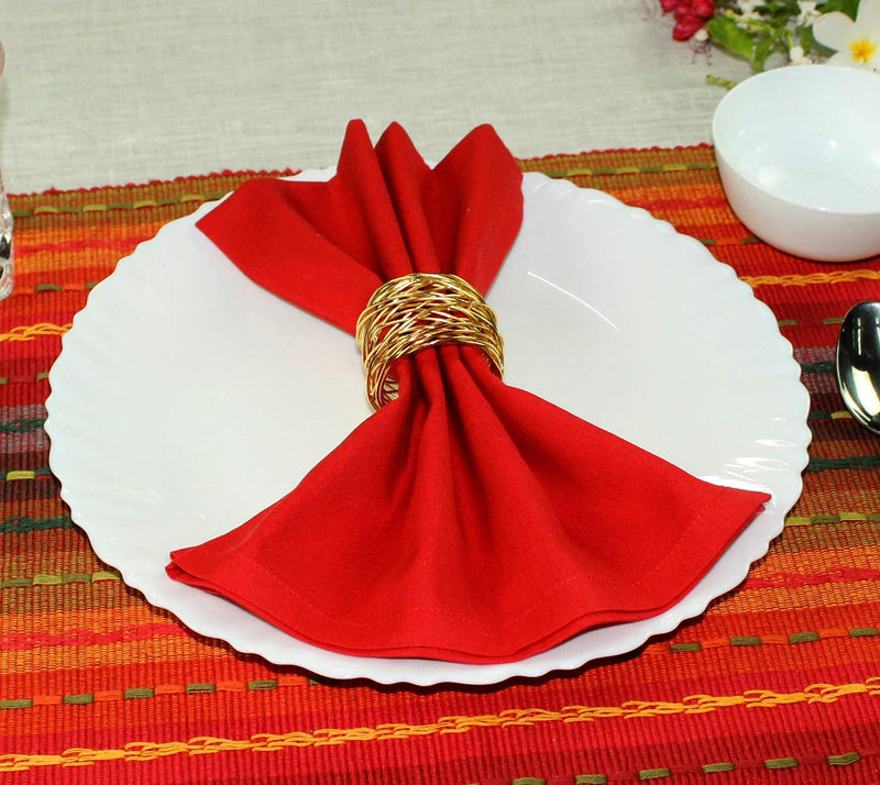 [Australia - AusPower] - COTTON CRAFT Classic Christmas Napkins - Xmas Holiday Autumn Fall Harvest Thanksgiving Celebration Party - Mitered Corners - 12 Pack - Pure Cotton - Reusable Cloth Washable - 18 in x 18 in Red 18x18 Inch Classic- Red 
