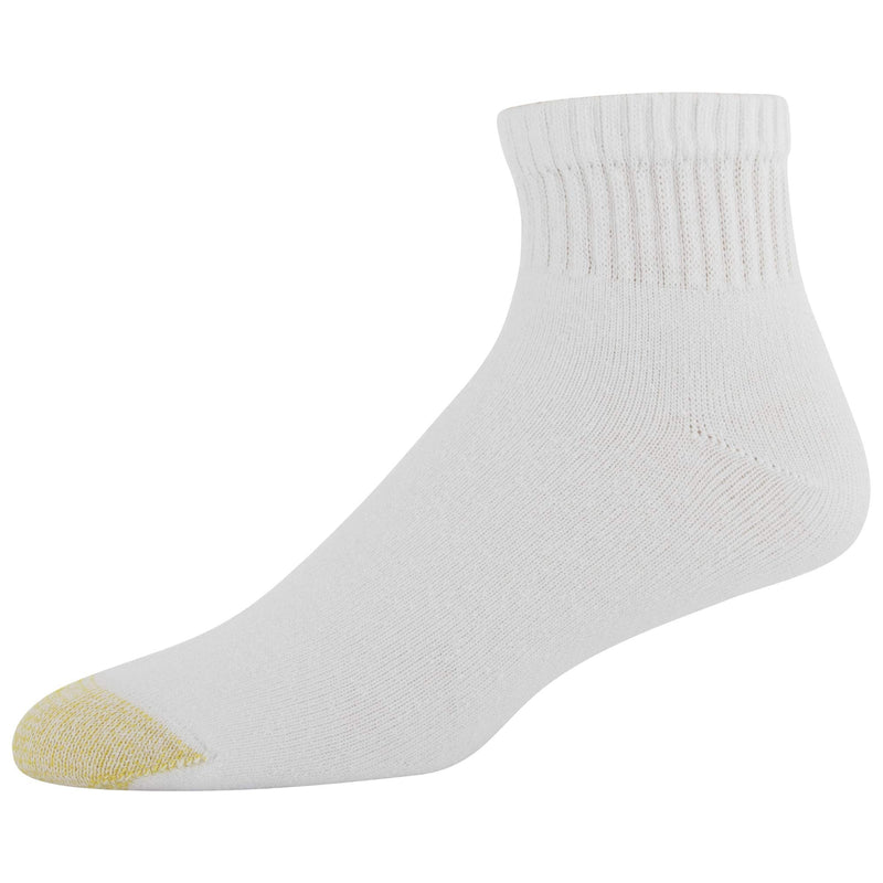 [Australia - AusPower] - Gold Toe Men's 656p Cotton Quarter Athletic Socks, Multipairs Large White (6-pairs) 