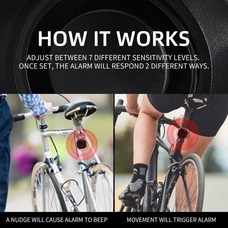 [Australia - AusPower] - NineLeaf Anti-Theft Bike Alarm with Mount, USB C Rechargeable 110dB Burglar Vibration Motorcycle Bicycle Alarm Security System Waterproof Cycle Mobility Scooter Alarm with Remote 