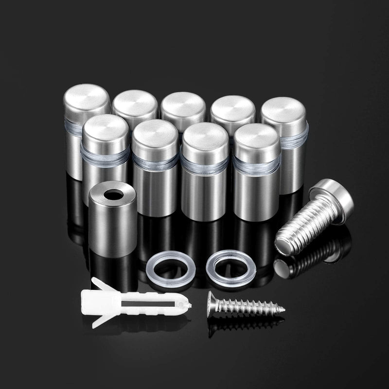 [Australia - AusPower] - 1/2 x 3/4 Inch Sign Standoff Screws Advertising Screws Stainless Steel Wall Standoff Mounts for Glass Acrylic Signs (24 Pieces) 24 