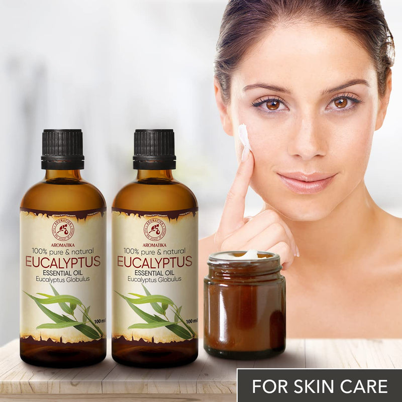 [Australia - AusPower] - Eucalyptus Essential Oil 6.8 Fl Oz - Eucalyptus Globulus - 100% Pure & Natural - Eucalyptus Essential Oils 200 ml - Good for Aromatherapy - Sauna - Beauty - Aroma Diffuser 