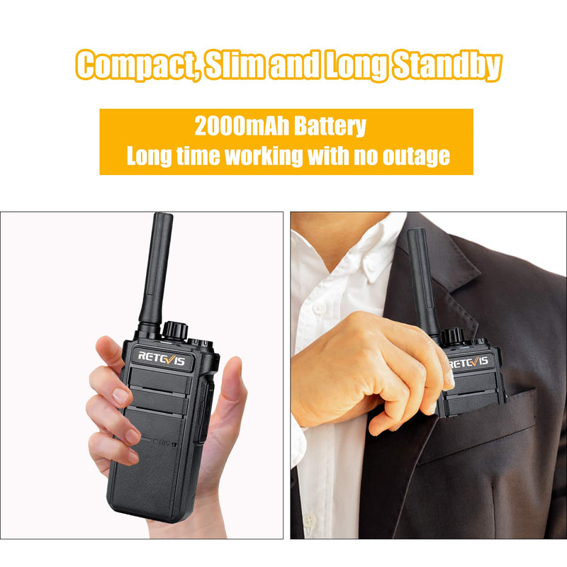 [Australia - AusPower] - Retevis RB26 GMRS Handheld Radio, 30CH Flashlight 2 Way Radio Long Range, 2000mAh Type-C Rechargeable Walkie Talkies Adults,GMRS Base Station Capable(1 Pack) 