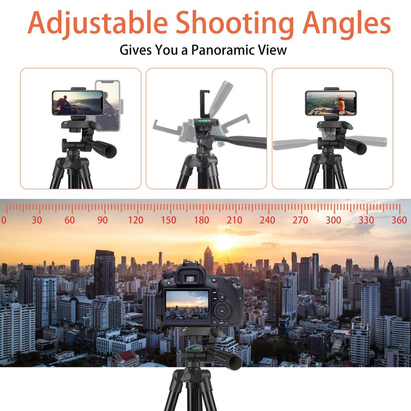 [Australia - AusPower] - 60" Phone Tripod, UEGOGO Tripod for iPhone with Remote Shutter and Universal Clip, Compatible with iPhone/Android/Sport Camera Perfect for Video Recording/Selfies/Live Stream/Vlogging 60" For Phone 