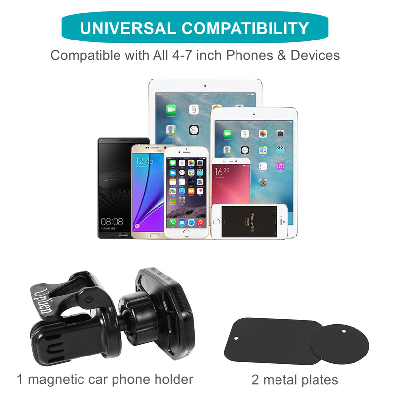 [Australia - AusPower] - Uplien Car Phone Holder Mount, [Easily Install] Upgraded Clip Magnetic Phone Car Mount [4 Strong Magnets] Magnetic Phone Holder for Car [Case Friendly] iPhone Car Holder for All Smartphone Magnetic vent type 