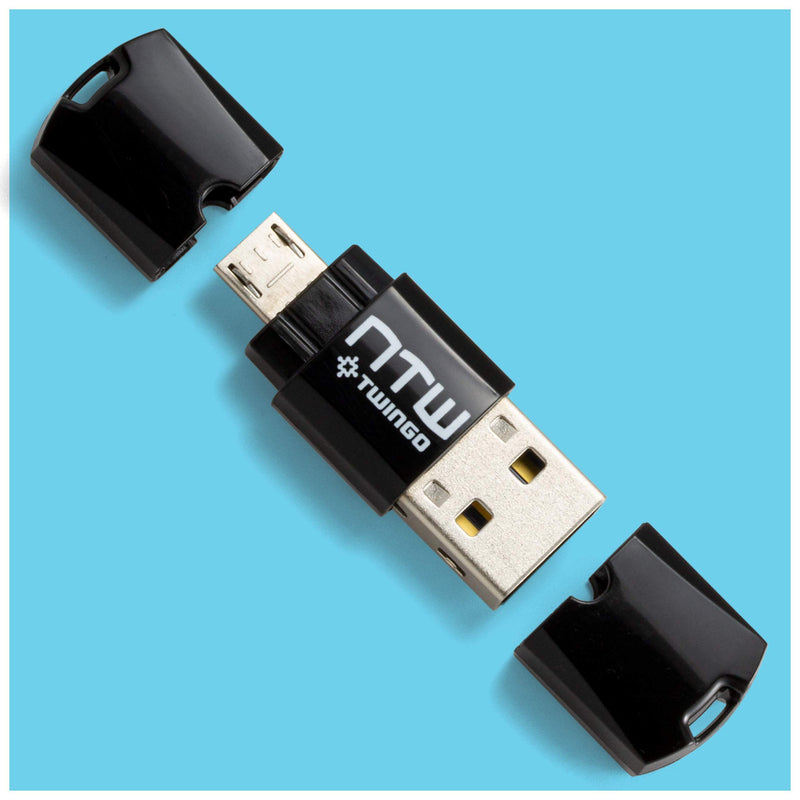 [Australia - AusPower] - NTW Twingo: Micro SD Card Reader/ Memory Card Reader/ USB 2.0 Adapter/ Micro USB OTG/ Portable Micro SD Card Reader for Android Phone/MacBook/ PC/ Tablets - 2 Pack 