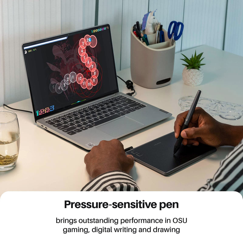 [Australia - AusPower] - HUION Inspiroy H430P OSU Graphic Drawing Tablet with Battery-Free Stylus 4 Press Keys, Compatible with Android, Linux, Windows and Mac 