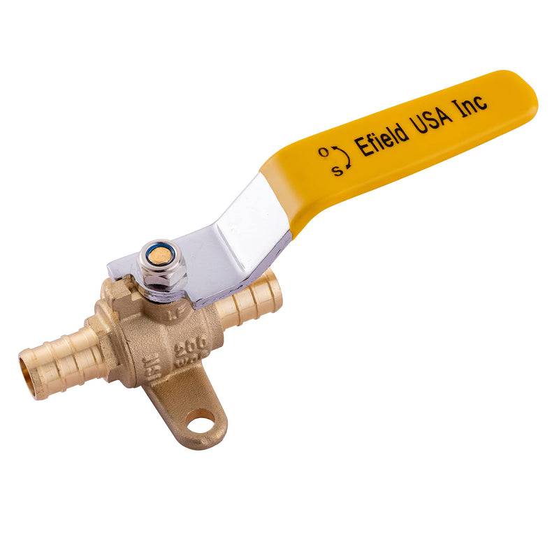 [Australia - AusPower] - (Pack of 5) EFIELD 1/2 Inch Pex Brass Full Port Shut-off Ball Valve with Drop-ear, Lead Free Brass UPC Certified 