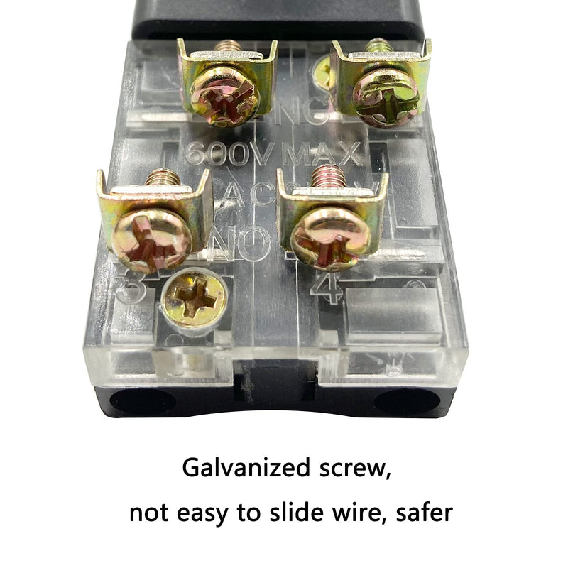 [Australia - AusPower] - AC 250V 6A 1NO 1NC DPST Momentary Mushroom Head Push Button Switch （ Green1pcs Red1pcs） 