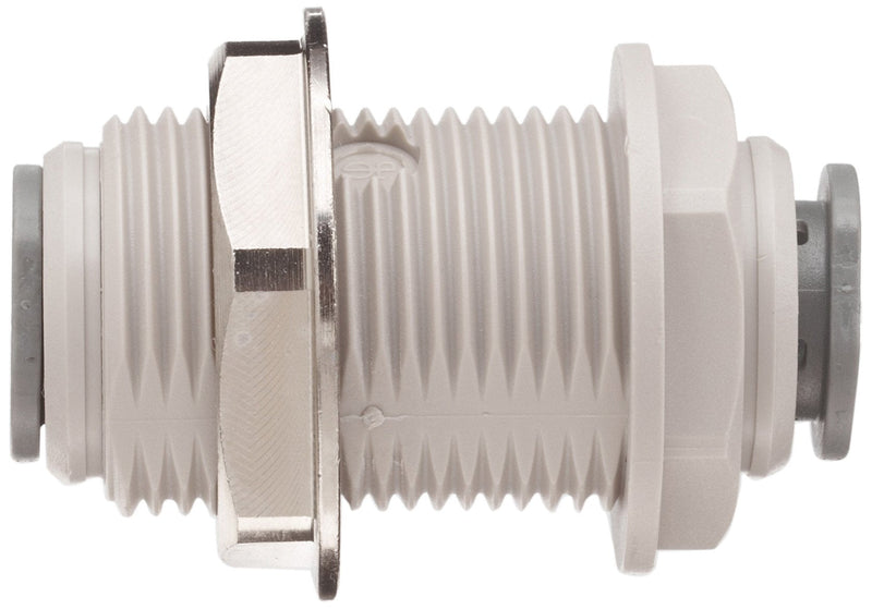 [Australia - AusPower] - John Guest - PI1216S Acetal Copolymer Tube Fitting, Bulkhead Union, 1/2" Tube OD (Pack of 5) 