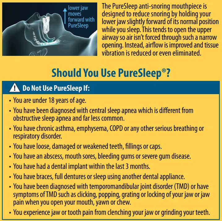 [Australia - AusPower] - PureSleep Anti-Snoring Mouthpiece – Helps Stop Snoring – The Original Anti-Snoring Solution – Comfortable & Adjustable – Over a Million Units Sold – Made in The USA 