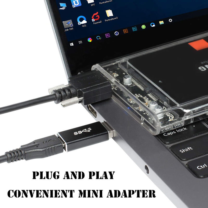 [Australia - AusPower] - [10Gbps] USB C Female to USB Male Adapter (2-Pack), WARMSTOR USB A to USB C 3.1 Gen 2 Adapter Support Double Sided Data Sync & 60W Fast Charging - Compatible with Oculus Link, PC, Laptop, Power Bank 