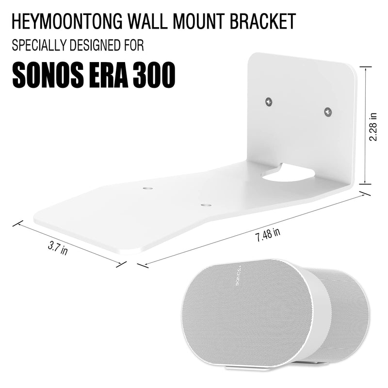 [Australia - AusPower] - HeyMoonTong Wall Mount Bracket for Sonos ERA 300 Wireless Speaker, Space-Saving Sonos ERA 300 Accessories for Better Sound (White, 1-Pack) 1 Pack White 