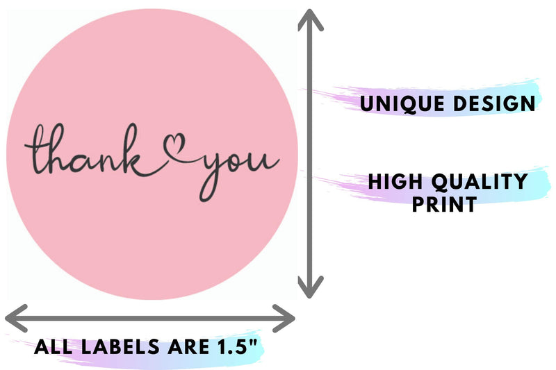 [Australia - AusPower] - Thank You Stickers | 1.5 inches 1000 Pink Stickers | Dispenser Box | Unique Desing Thank You Stickers Roll | Great for Thank You Cards, Wedding Favors, Birthday, Baby Shower, Mailing Bags 
