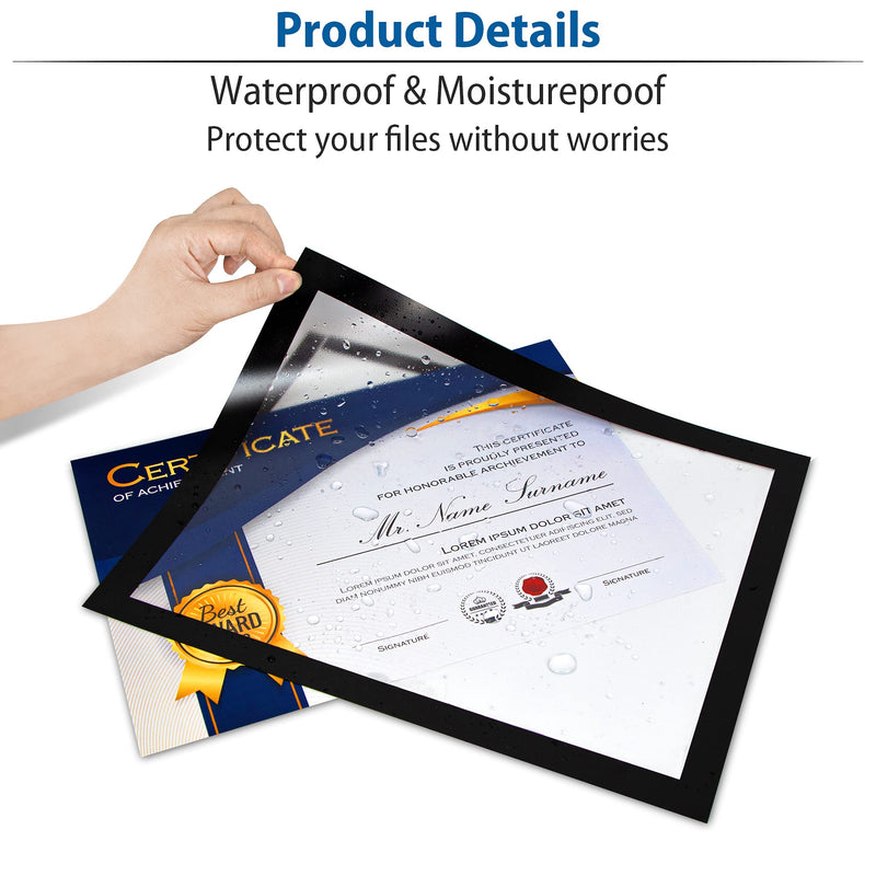 [Australia - AusPower] - Golemas Magnetic Self Adhesive Display Frame, 8.5 x 11 Double Sided Sign Holder, Flexible PVC Sheet Document Frame on Refrigerator, Door, Window, Wall for Home, Office, Store, School, pack of 5 Black 8.5" x11",5Packs 