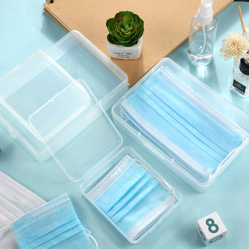 [Australia - AusPower] - 4 Pack Clear Plastic Storage Box Case Organizer Reusable Keeper Folder for Face Cover, Portable Plastic Storage Containers Boxes, Pollution Prevention Storage Clip Organizer Face Cover Storage Cases 