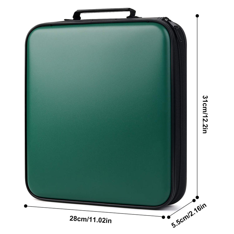 [Australia - AusPower] - Fansport CD Case 160 Capacity DVD Case Organizer CD/DVD Case, CD Case Storage DVD Organizer Case DVD Booklet CD/DVD Holder Case DVD Book Heavy Duty DVD Case Book Wallet (Dark Green) Dark Green 
