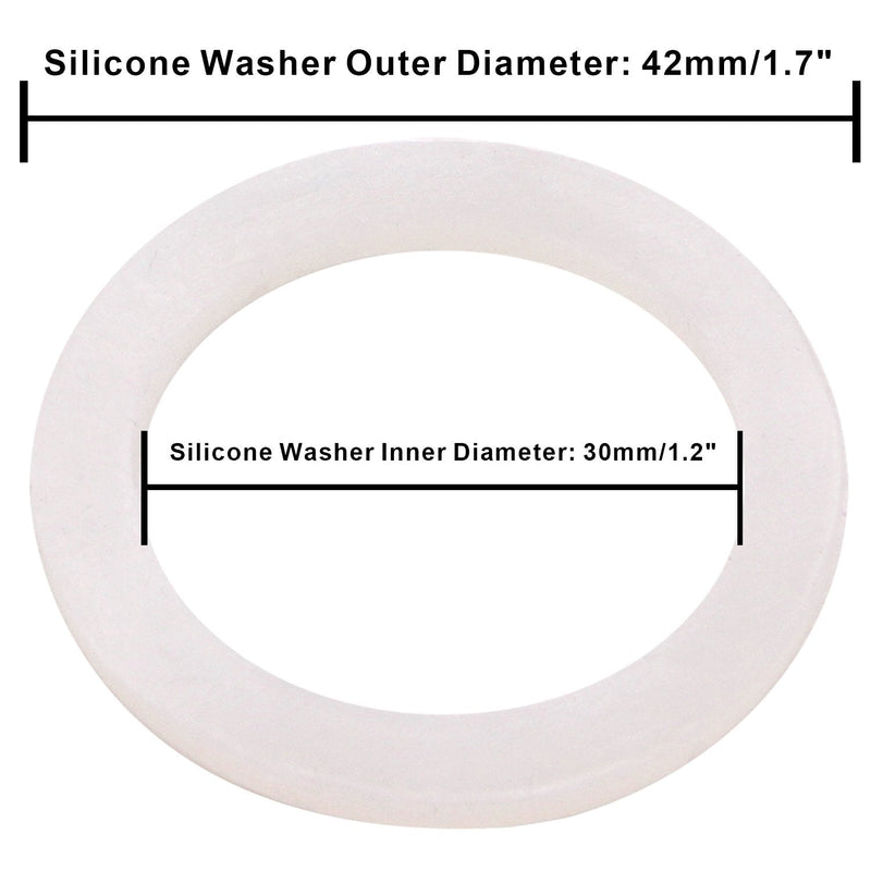 [Australia - AusPower] - DERNORD Silicone Washer Gasket Sealing O Rings Inner Diameter: 30mm / 1.2" (Pack of 2) Inner Diameter: 30mm / 1.2" 