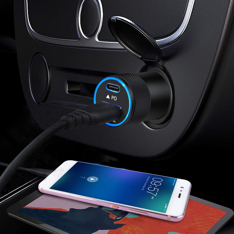 [Australia - AusPower] - USB C Car Charger,30W USB C Cigarette Lighter Adapter Car Fast Charger Adapter for Samsung Galaxy S22,S21 Ultra,S21FE,S20FE,A52,A12,A32,Note 20;iphone12 pro,13/13Pro/11;AirPods Pro,Google Pixel 6Pro,5 PD Car Charger(black) 