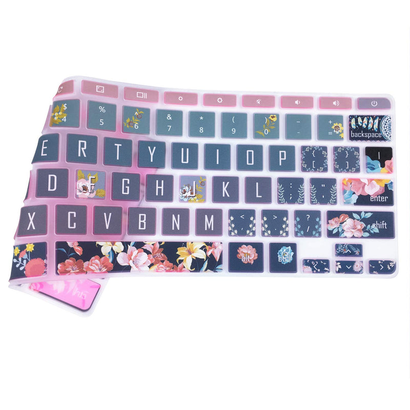 [Australia - AusPower] - SANFORIN Silicon Keyboard Cover Skin for HP Chromebook 11 x360 11.6", Chromebook 11 G2/G3/G4/G5/G6 EE/G7 EE 11.6’’, HP Chromebook 14-ca 14-ak 14-X Series,HP Chromebook 14 G2 G3 G4,Red Flower Red Flower 