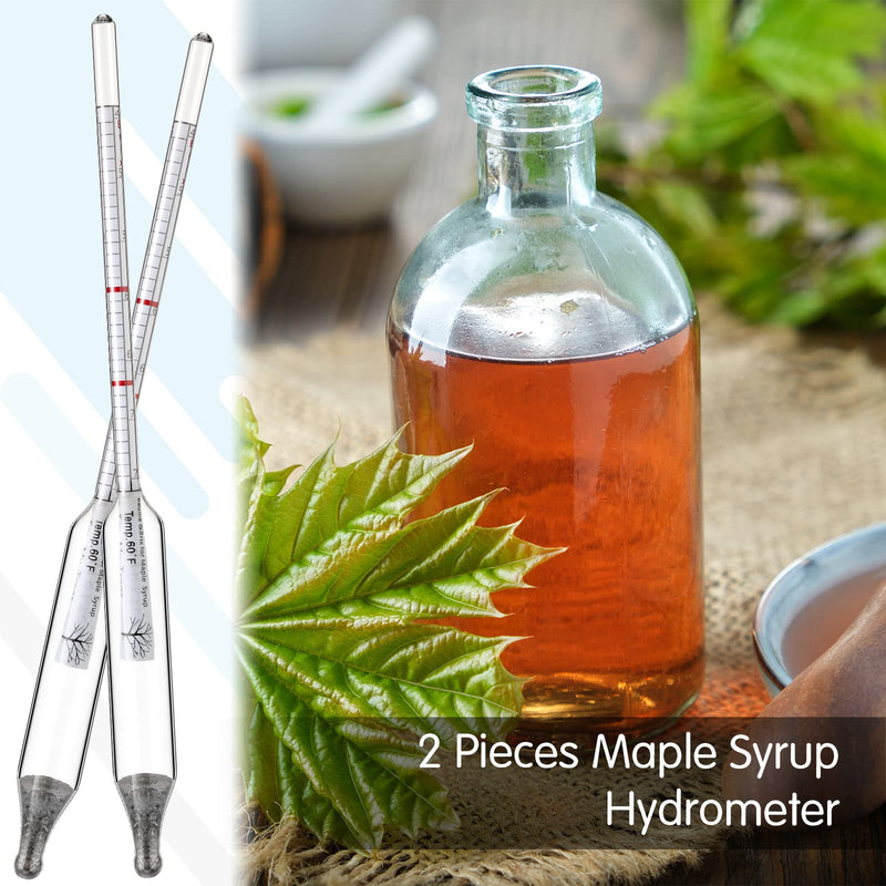 [Australia - AusPower] - 2 Pieces Maple Syrup Hydrometer Specific Gravity Digital Sugar Hydrometer Calibrated Scale Baume and Brix Hydrometer for Alcohol Beer Wine Sugar Tester Liquids Heavier Than Water 