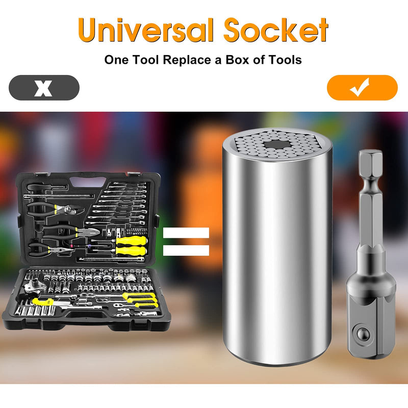 [Australia - AusPower] - Christmas Gifts Stocking Stuffers for Men Dad Boyfriend, Universal Socket Tools Cool Stuff Gadgets Mens Gifts for Him, Professional 7mm-19mm Socket Set for Multiple Adapters Best Gift Idea 