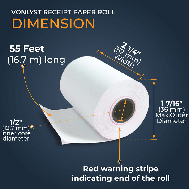 [Australia - AusPower] - Vonlyst Receipt Paper Roll for Square Terminal Credit Card Machine (10 rolls) 10 