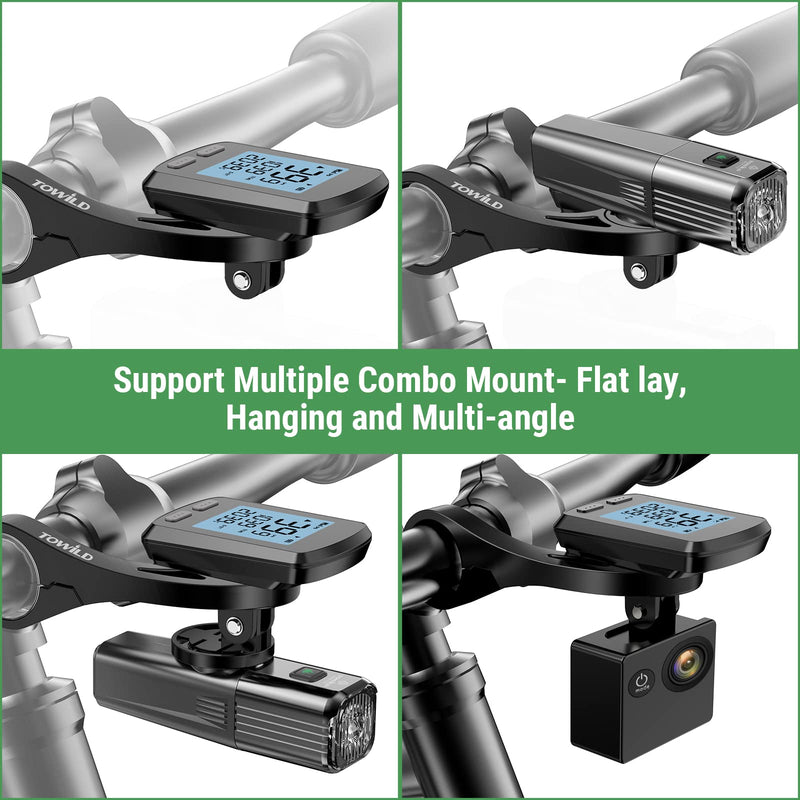 [Australia - AusPower] - Towild Out Front Bike Mount Bicycle Edge Compatible with Garmin Bike Computer/XOSSG/G+/iGPSPORT,Combo Extend Mount Adapter Camera and Light,Mount Arm Sturdy Non-Slip Fits 31.8MM Handlebar 
