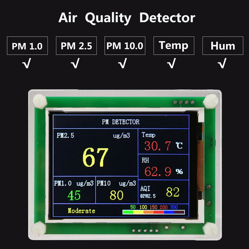 [Australia - AusPower] - 2.8" Digital Car PM2.5 Air Quality Detector Tester Meter AQI Home Gas Monitor 