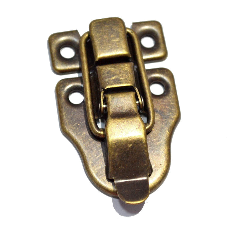 [Australia - AusPower] - 5 PCS Antique Brass Latch Hasps Decorative Bronze Vintage Locks with Screws for Jewelry Case Wooden Boxes Bronze (Height:2-3/8", Width: 1-5/8") 