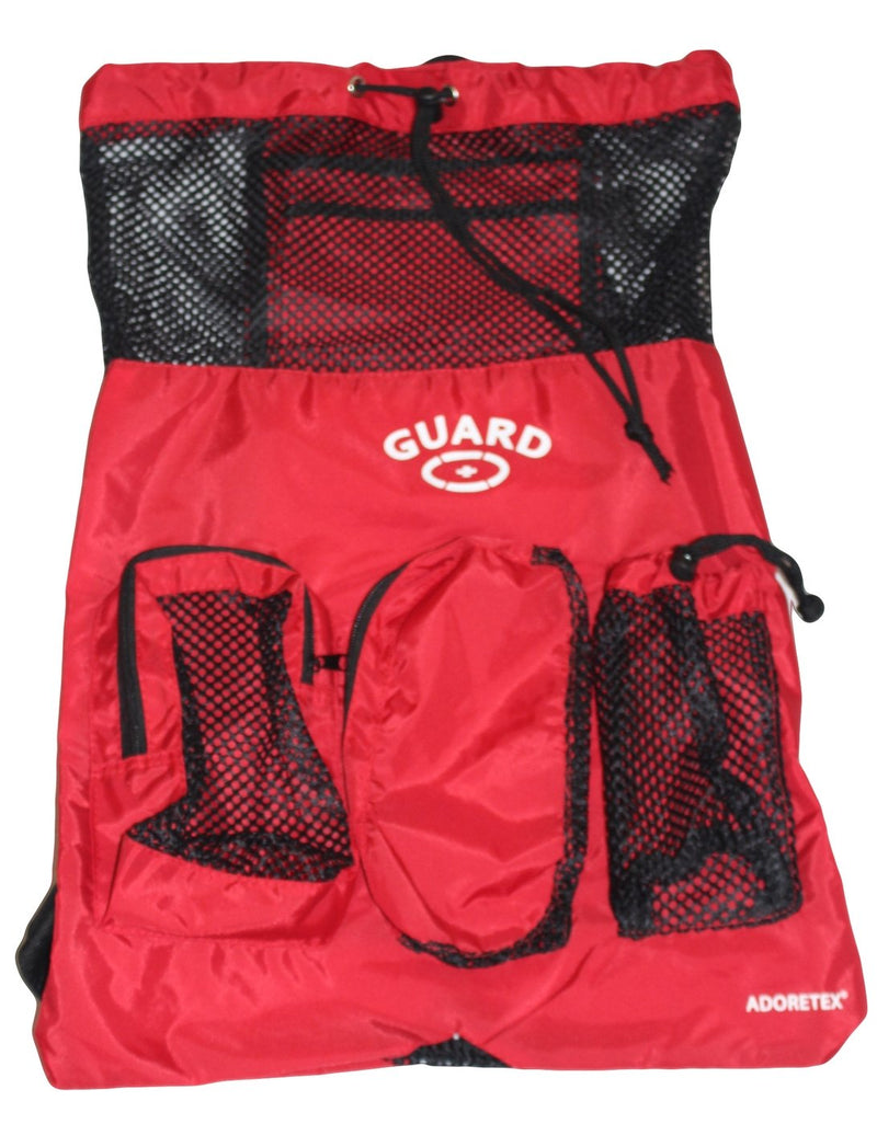 [Australia - AusPower] - Adoretex Guard Mesh Equipment Backpack, Free Whistle and Lanyard Red/Black One Size 