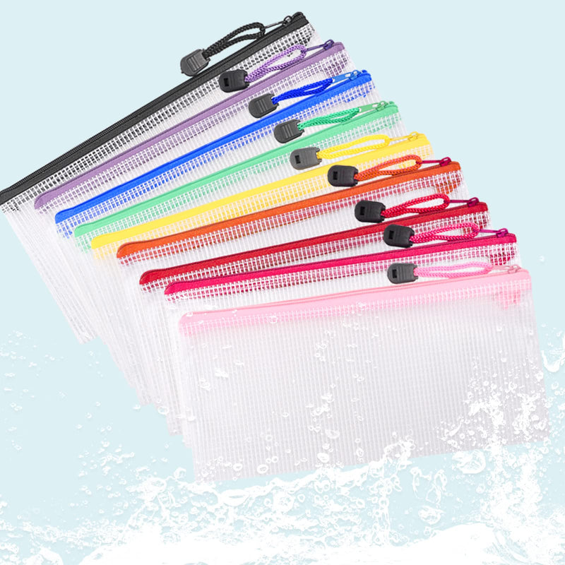 [Australia - AusPower] - EOOUT 20pcs Zipper Pencil Pouch, Pencil Case Bulk Pencil Bags, 10 Colors, 9.5×4.5 Inches, for Bills, Cosmetics, Travel Storage, School and Office Supplies Organization 