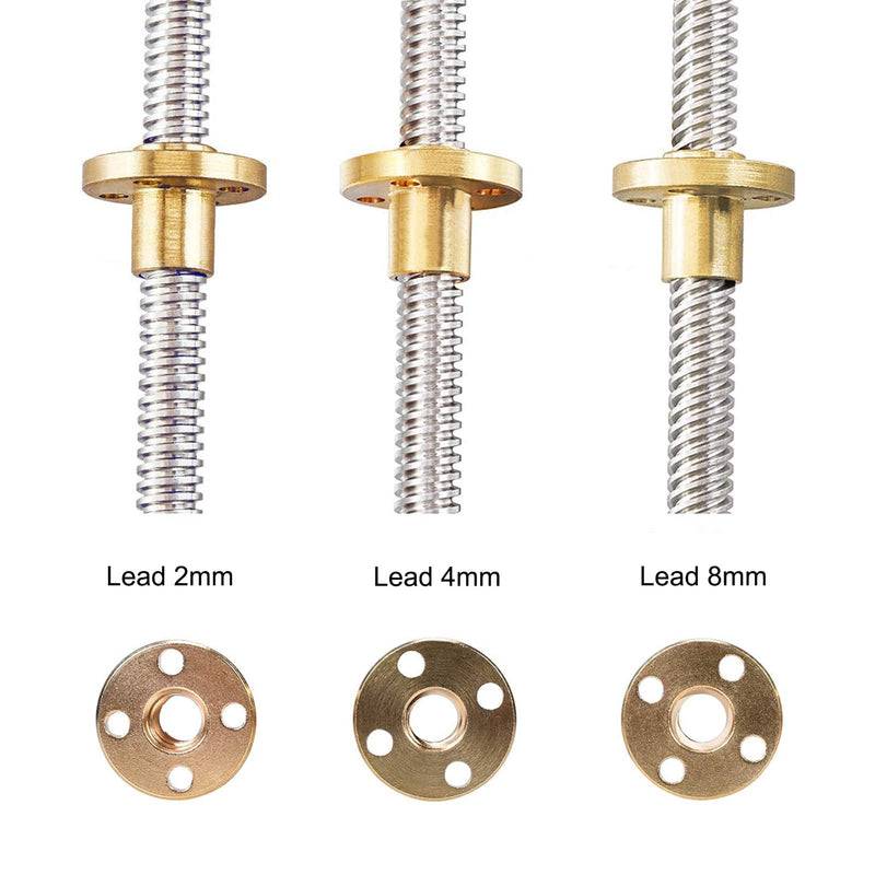 [Australia - AusPower] - Anti Backlash Spring Loaded Nut - 4 Pack T8 POM Elimination Gap Nut Brass Nuts for 8mm Acme Threaded Rod Lead Screws 3D Printer Accessories (Pitch 2mm Lead 8mm) 