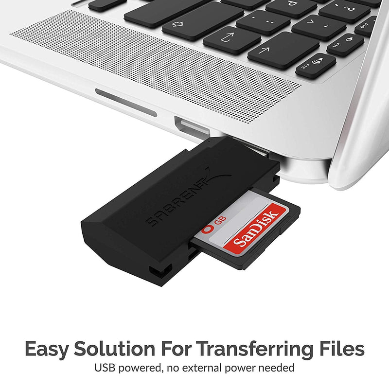 [Australia - AusPower] - SABRENT SuperSpeed 2-Slot USB 3.0 Flash Memory Card Reader for Windows, Mac, Linux, and Certain Android Systems - Supports SD , SDHC , SDXC , MMC / MicroSD , T-Flash [Black] (CR-UMSS) 2-Slot USB A 