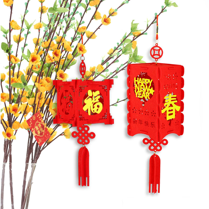 [Australia - AusPower] - 4 Pcs DIY Red Lanterns Kit for Spring Festival - 2024 Chinese New Year Decoration, Chinese New Year DÃ©cor, for Wall and Door, Best Lucky Party Gift for Kids 