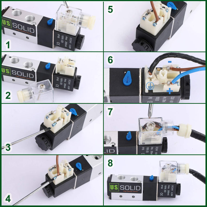 [Australia - AusPower] - 1/4" NPT Pneumatic Electric Solenoid Valve 3 Way 2 Position DC 24V 