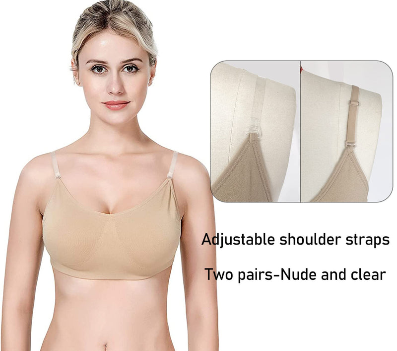 [Australia - AusPower] - MOLLDAN Professional Ballet Dance Bras for Women&Girls Seamless Freebra with Adjustable Clear Straps No Sponge Big Girls 12-15years（bust26-29“） 