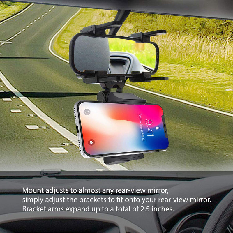 [Australia - AusPower] - Cellet Car Rearview Mirror Phone Holder Mount Cradle Compatible with Apple iPhone 13 Pro Max Mini 12 11 Xr Xs X SE 8 7 and Google Map GPS Navigation 