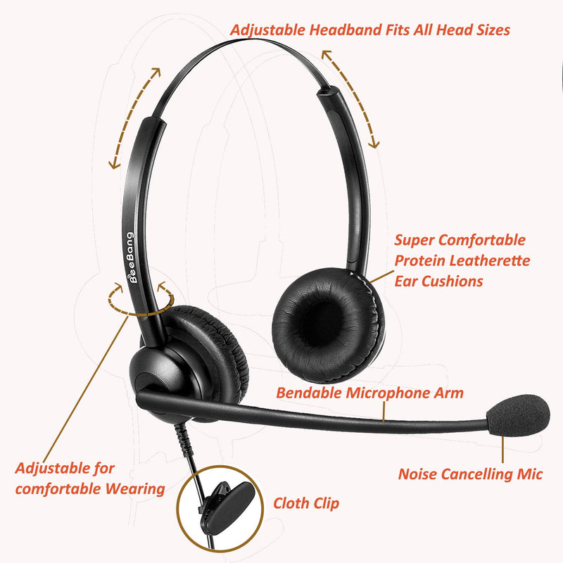 [Australia - AusPower] - Telephone Headset with Microphone Noise Canceling, Call Center Office Headset RJ9 Jack with Mic Mute & Volume Control for Cisco Landline Phone 6941 7841 7941 7942 7945 7960 7961 7962 7965 8845 8945 