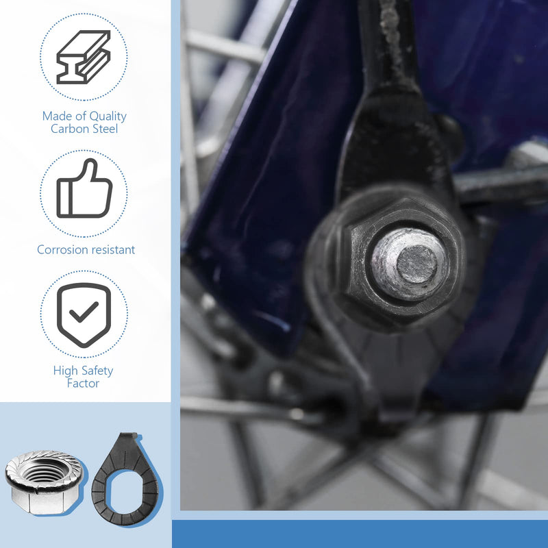 [Australia - AusPower] - Moxweyeni 48 Pcs Bike Axle Nut Bicycle Hub Flanged Axle Nut and Safety Washer Kit, 3 Size Bike Nuts with Safety Washers Bicycle Accessories for Front and Back Bike Wheel 