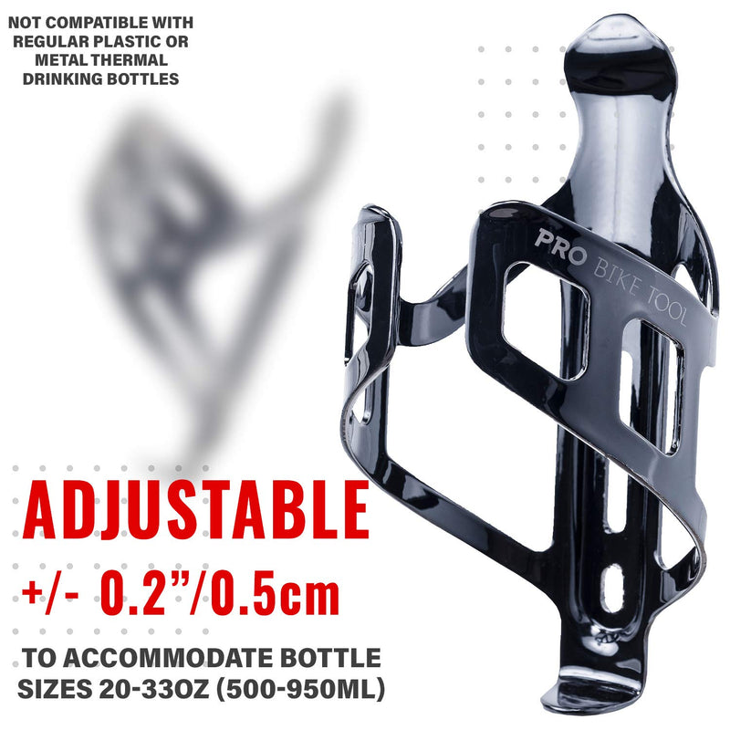 [Australia - AusPower] - PRO BIKE TOOL Bike Water Bottle Holder - Black or White Gloss or Matte Black, Secure Retention System, Lightweight and Strong Bicycle Bottle Cage, Great for Road and Mountain Bikes 
