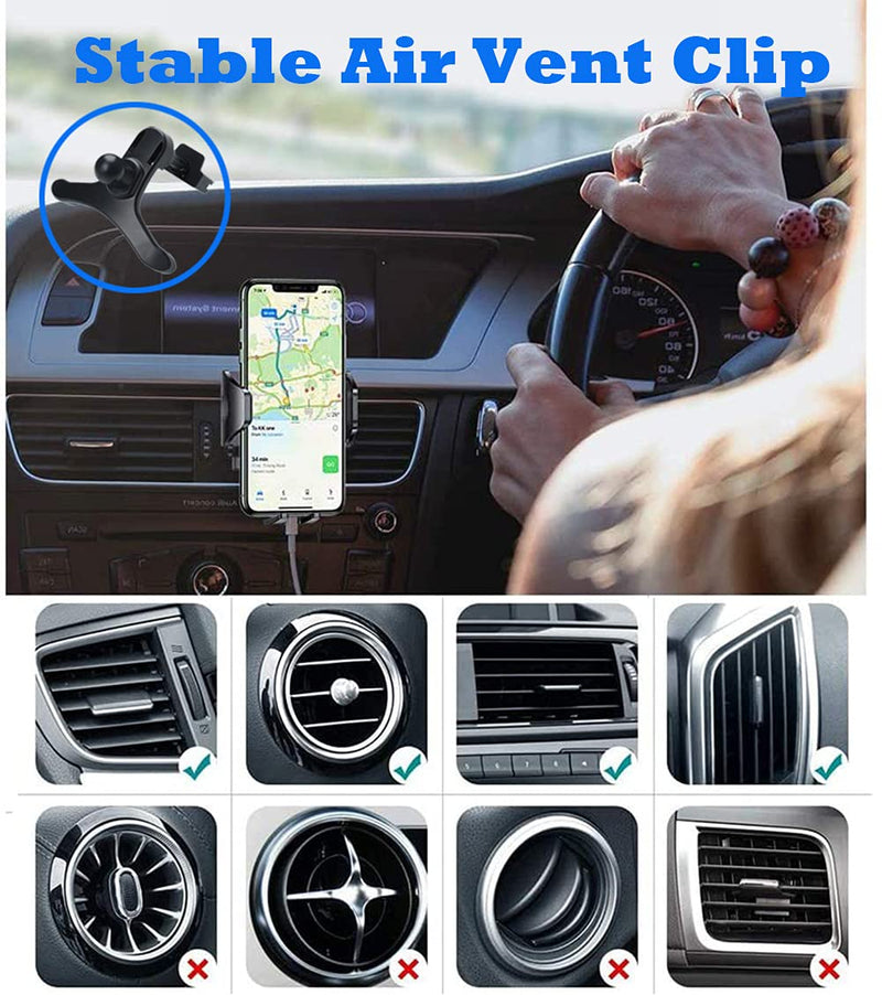 [Australia - AusPower] - Phone Holder for Car, 3-in-1 Universal Car Phone Mount, Adjustable Dashboard Windshield Air Vent Car Phone Holder 