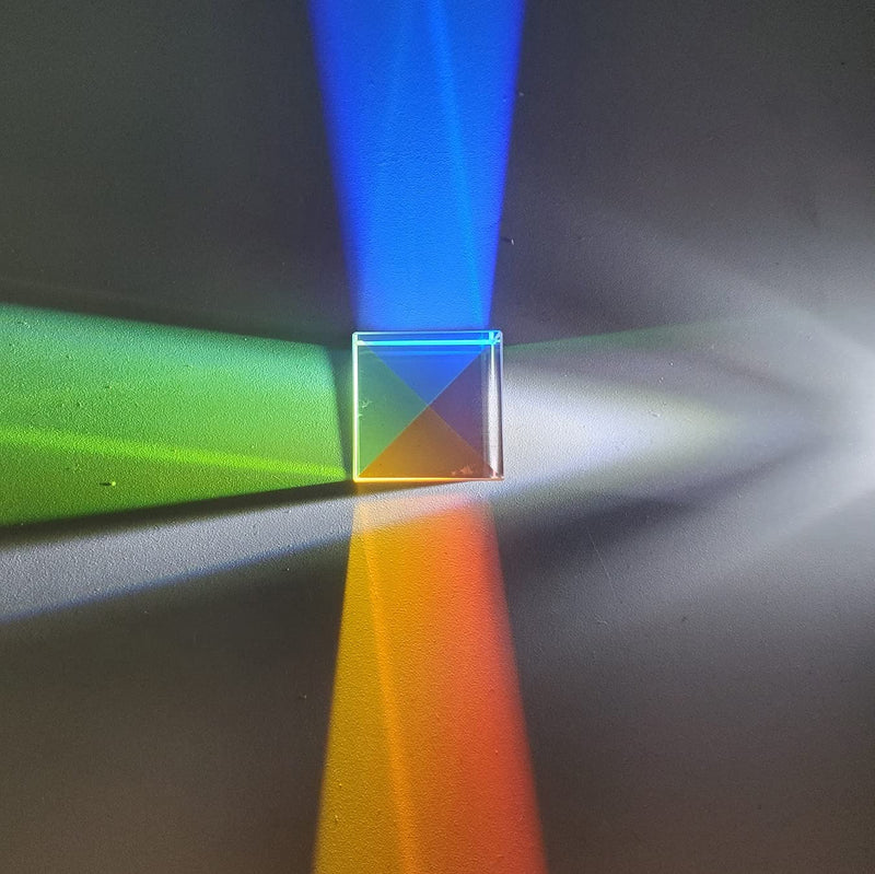 [Australia - AusPower] - Labnique 25 mm Glass Cube Prism, RGB Dispersion Prism, X-Cube, Dichroic Cube, for Teaching of Optics, Photo Effects, and Decoration 
