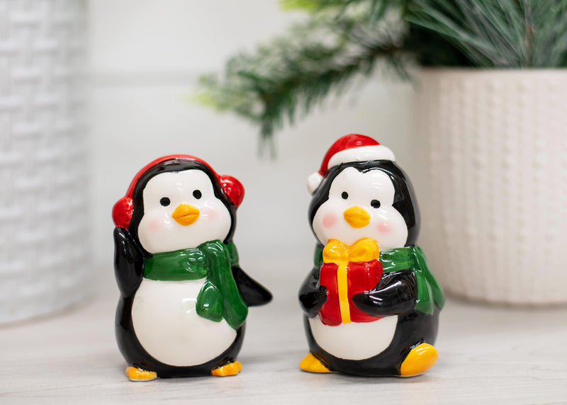 [Australia - AusPower] - Transpac Y9948 Happy Penguin Salt and Pepper, Set of 2, 4.75-inch Length, Dolomite 