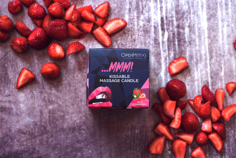 [Australia - AusPower] - Kissable Massage Oil Candle – Sensual and Romantic Melt Massage Candles for Pleasant and Relaxing Massages (Wild Strawberry) Wild Strawberry 
