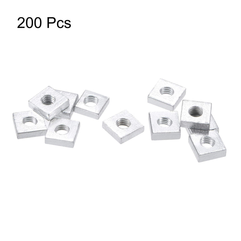 [Australia - AusPower] - uxcell Square Nuts, M3x6mmx2mm Zinc-Plated Metric Coarse Thread Assortment Kit, 200 Pcs 