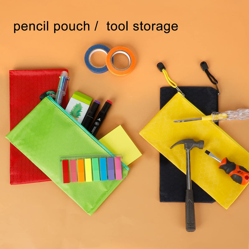 [Australia - AusPower] - EOOUT 24pcs Zipper Pencil Pouch Bulk, Waterproof Pencil Bag, Reusable Pencil Case Bulk, Zipper Bag for Office Supplies, Kids, Travel Accessories Stationery 12 Colors 