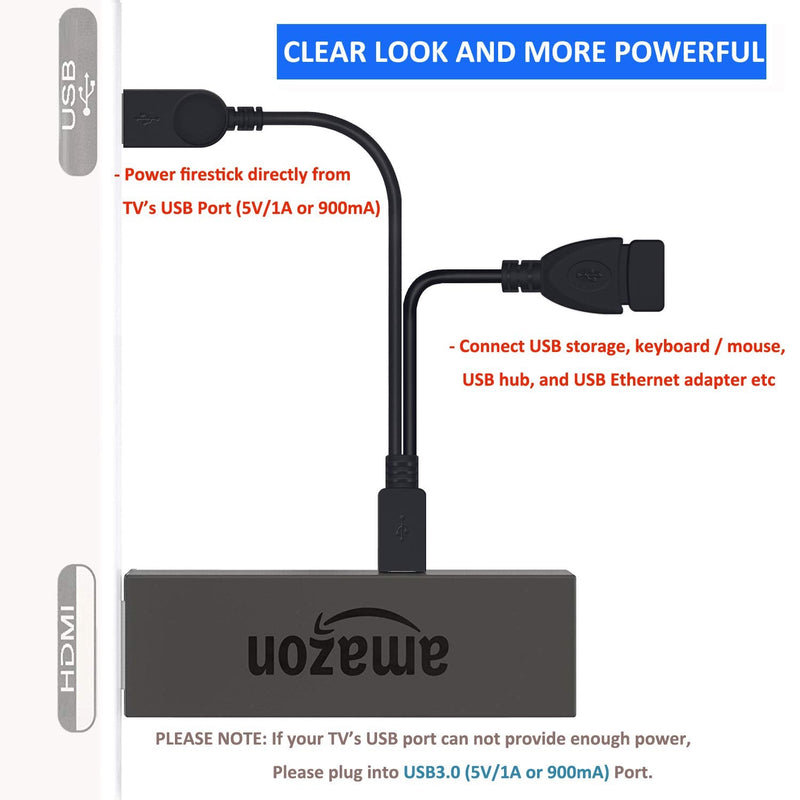 [Australia - AusPower] - AuviPal 2-in-1 Micro USB to USB OTG Adapter (OTG Cable + TV's USB Power Cable) for Fire Stick, Playstation Classic and More - 2 Pack Pack of 2 