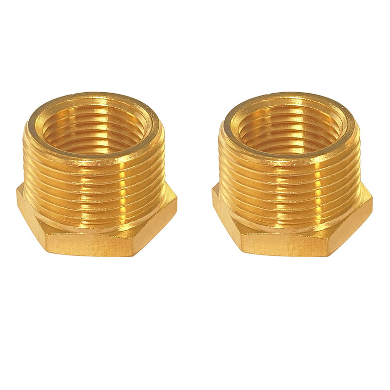 [Australia - AusPower] - YOUHO Brass Threaded Pipe Fitting 3/4 Inch NPT Male x 1/2 Inch NPT Female Hex Bushing Adapter (Pack of2) 